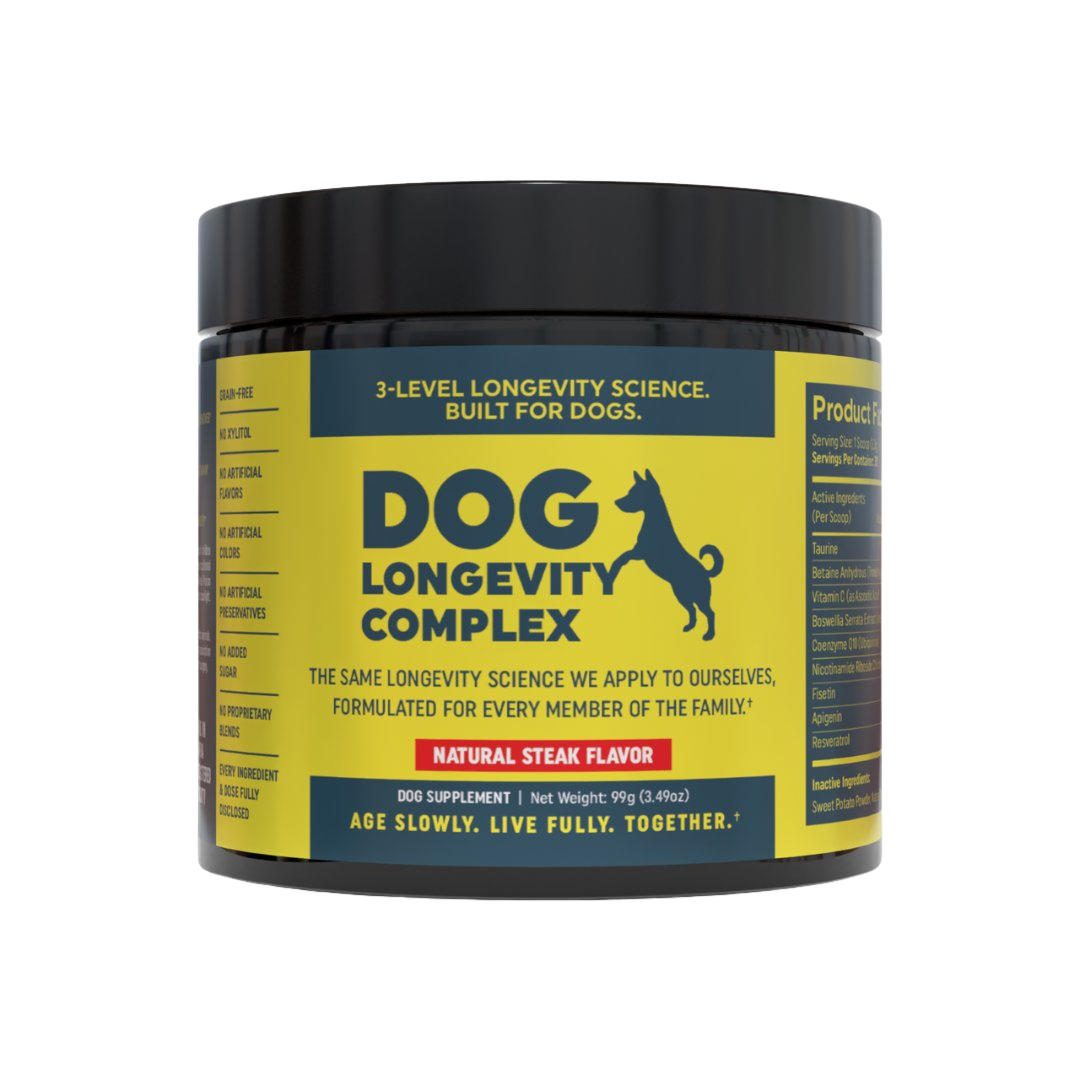 Dog Longevity Complex tub, natural steak flavor, 99 g